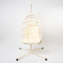 OHS Foldable Hanging Egg Chair - Cream - thumbnail 4