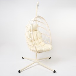 OHS Foldable Hanging Egg Chair - Cream - thumbnail 5