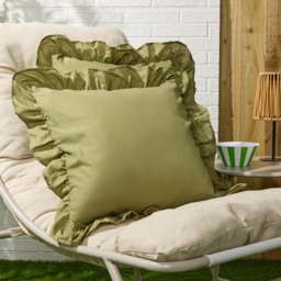 OHS 4 Pack Frill Cushion Covers - Olive - thumbnail 4