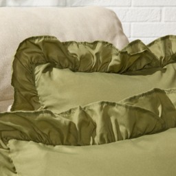 OHS 4 Pack Frill Cushion Covers - Olive - thumbnail 5