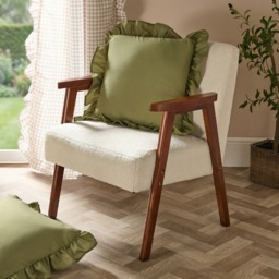 OHS 4 Pack Frill Cushion Covers - Olive - thumbnail 1