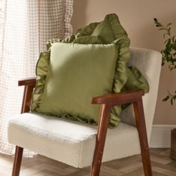 OHS 4 Pack Frill Cushion Covers - Olive - thumbnail 2