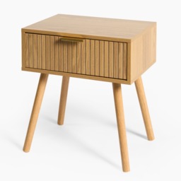 OHS Venice Ribbed Bedside Table - Natural Wood - thumbnail 4