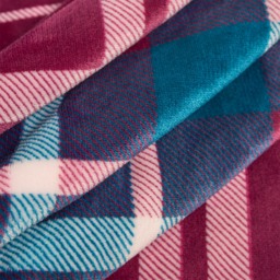OHS Winsford Flannel Check Fleece Throw - Burgundy - thumbnail 5