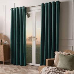 "OHS Eyelet Blackout Curtains, Forest Green - 168 x 137cm (66"" x 54"")" - thumbnail 2