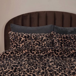 OHS Leopard Print Teddy Coverless 10.5 Tog Duvet Set, Natural - Double - thumbnail 3