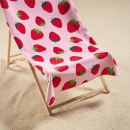OHS Strawberry Print Beach Towel - Pink - thumbnail 3