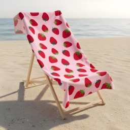 OHS Strawberry Print Beach Towel - Pink - thumbnail 2