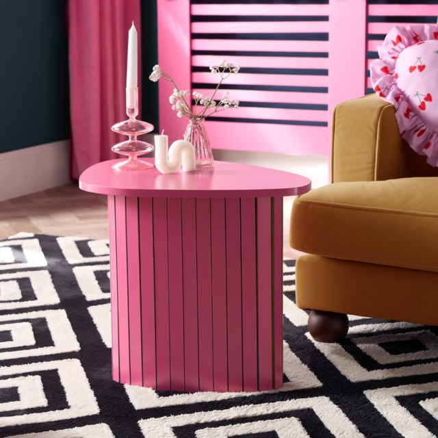 OHS Madison Ribbed Side Table - Hot Pink - image 1