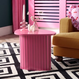 OHS Madison Ribbed Side Table - Hot Pink