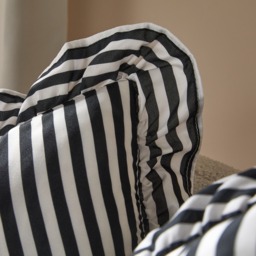 OHS 4 Pack Striped Print Frill Cushion Covers - Monochrome - thumbnail 3