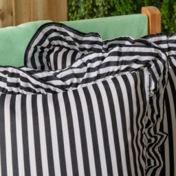 OHS 4 Pack Striped Print Frill Cushion Covers - Monochrome - thumbnail 5
