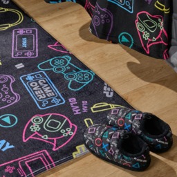 OHS Kids Washable Supersoft Gaming Rug - Black - thumbnail 2