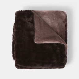 OHS Carved Faux Fur Throw - Coffee - thumbnail 4