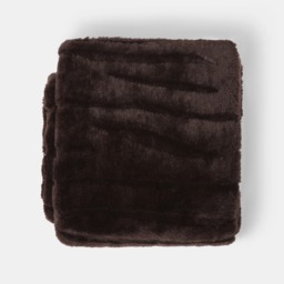 OHS Carved Faux Fur Throw - Coffee - thumbnail 3