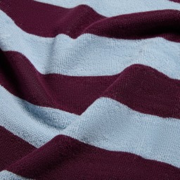 OHS 100% Cotton Jacquard Striped Bath Towel, Blue/Burgundy - 1PC - thumbnail 4