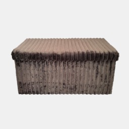 OHS Ribbed Foldable Rectangle Storage Ottoman - Chocolate - thumbnail 2