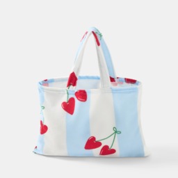OHS Heart Cherries Beach Towel in a Bag - Blue - thumbnail 4