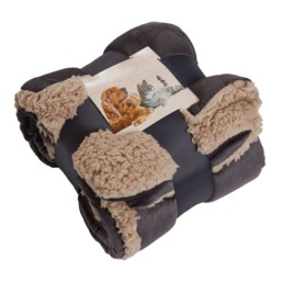 OHS Sherpa Soft Quilted Pet Blanket - Charcoal Grey - thumbnail 2
