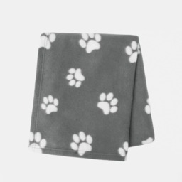OHS Pet Paw Print Fleece Throw - Charcoal Grey - thumbnail 5