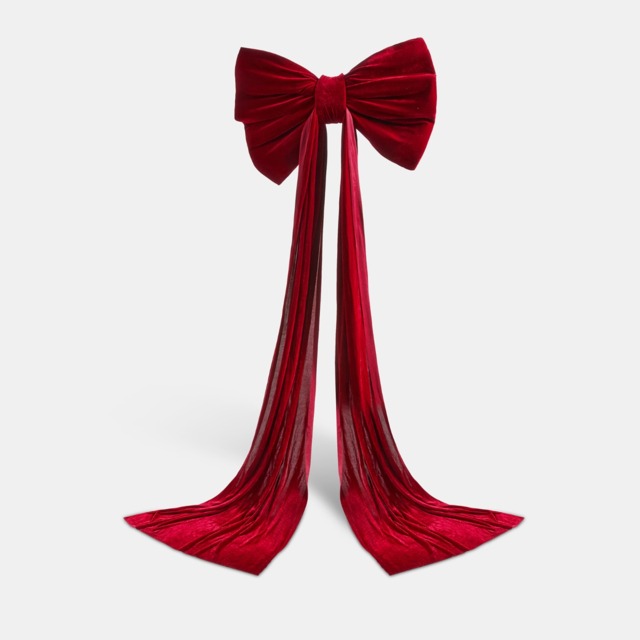 OHS Velvet Christmas Tree Bow - Red - image 1