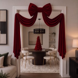 OHS Velvet Christmas Tree Bow - Red