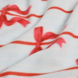 OHS Bow Print Fleece Throw - Blue/Red - thumbnail 4