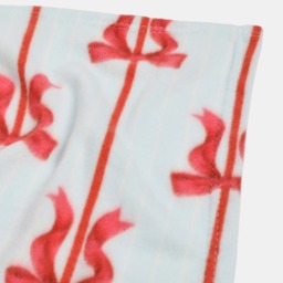 OHS Bow Print Fleece Throw - Blue/Red - thumbnail 5