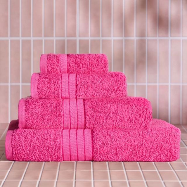 OHS 100% Cotton Hand Towel , Pink - 1PC - image 1