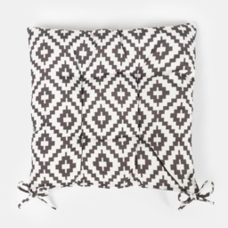 OHS 4 Pack Indoor/Outdoor Geometric Print Seat Pads, Grey/White - 40 x 40cm - thumbnail 5