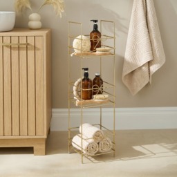 OHS 3-Tier Bow Bathroom Caddy - Gold