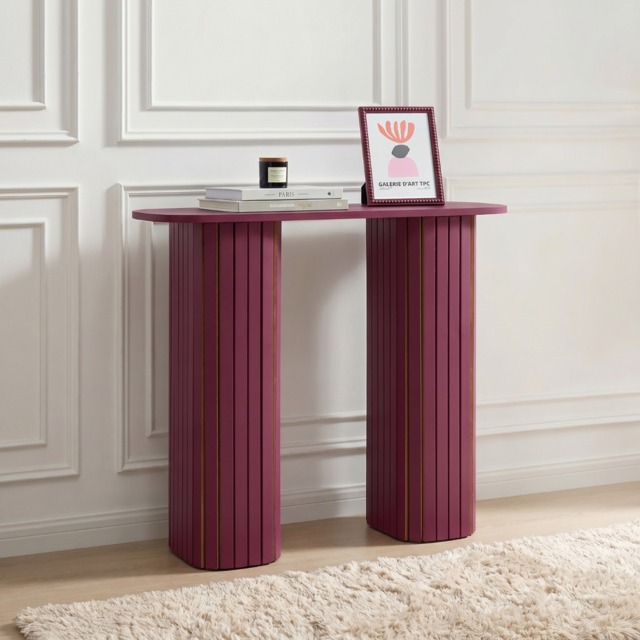 OHS Madison Ribbed Console Table - Dark Berry - image 1