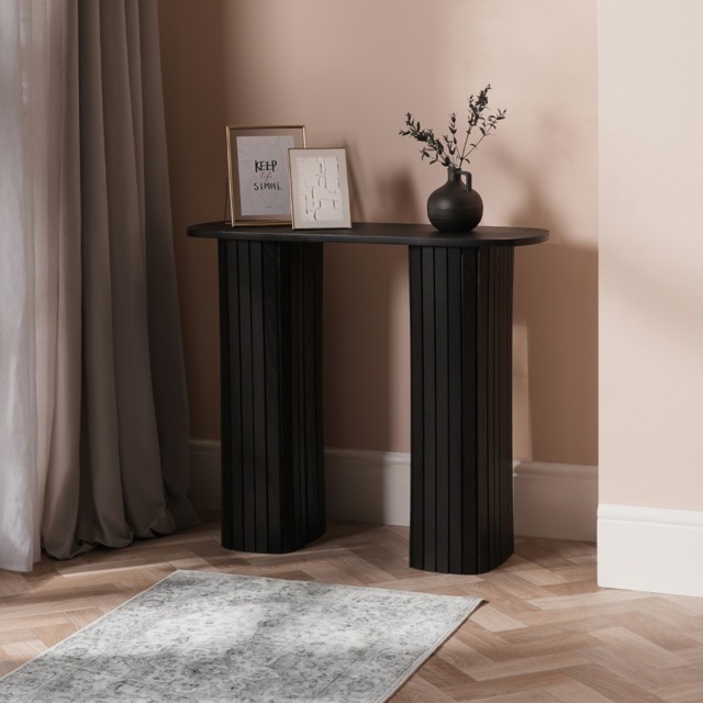OHS Madison Ribbed Console Table - Black - image 1