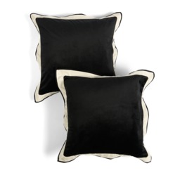 OHS 2 Pack Oxford Edge Cushion Cover, Black/ White - 45 x 45cm - thumbnail 3