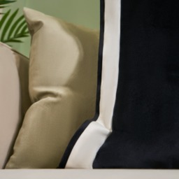 OHS 2 Pack Oxford Edge Cushion Cover, Black/ White - 45 x 45cm - thumbnail 2