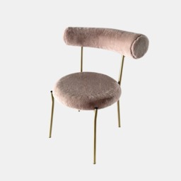 OHS Natural Fur Dining Chair - Mink/Gold - thumbnail 5