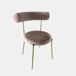 OHS Natural Fur Dining Chair - Mink/Gold - thumbnail 4