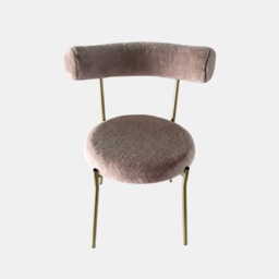OHS Natural Fur Dining Chair - Mink/Gold - thumbnail 3