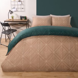 OHS Isaac Geometric Duvet Cover Set, Teal/Natural - King - thumbnail 4