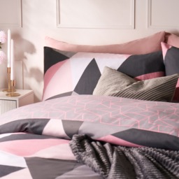 OHS Shapes Geometric Duvet Set, Blush Pink - Double - thumbnail 3