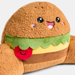 OHS Hammy The Hamburger Cuddle Cushion - Brown - thumbnail 4