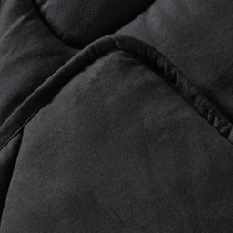 OHS Diamond Bow Quilted Coverless 7.5 Tog Duvet Set, Black - Double - thumbnail 3