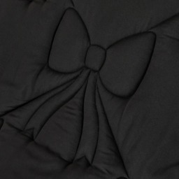 OHS Diamond Bow Quilted Coverless 7.5 Tog Duvet Set, Black - Double - thumbnail 4