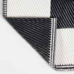 OHS Contrast Border Reversible Outdoor Rug, Black/Cream - 120 x 170cm - thumbnail 5