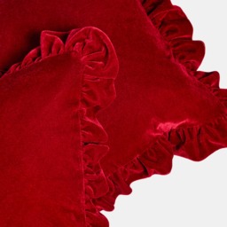 OHS Velvet Plush Cushion Covers with Cushion - Red - thumbnail 4