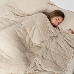 OHS Teddy Fleece 10kg Weighted Blanket, Natural - 150 x 200cm - thumbnail 3
