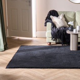 OHS Cosy Teddy Rug, Black - 120 x 170cm - thumbnail 1