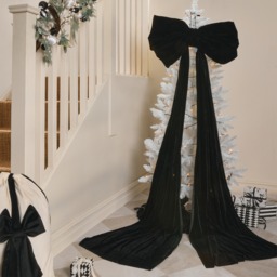 OHS Velvet Christmas Tree Bow - Black - thumbnail 3