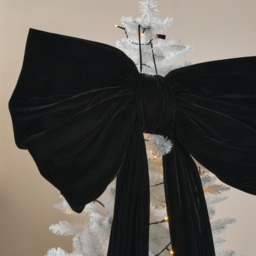 OHS Velvet Christmas Tree Bow - Black - thumbnail 4