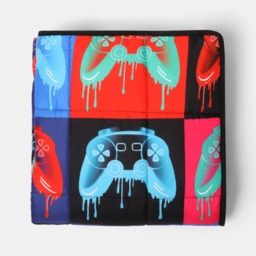 OHS Kids Neon Drip Gaming Weighted Blanket, Multi - 3kg - thumbnail 2